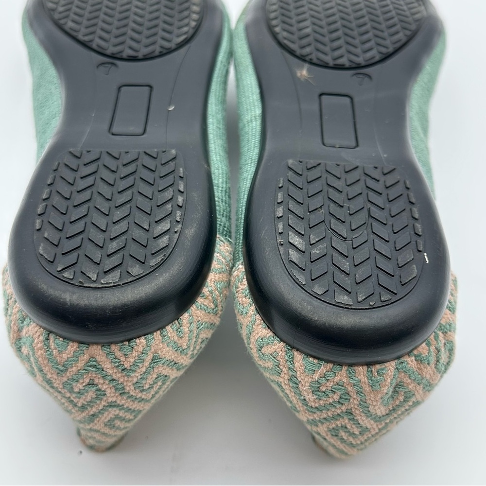 Root Collective Mint Green Fabric Women's Flats with Leather Lining - Picture 9 of 11